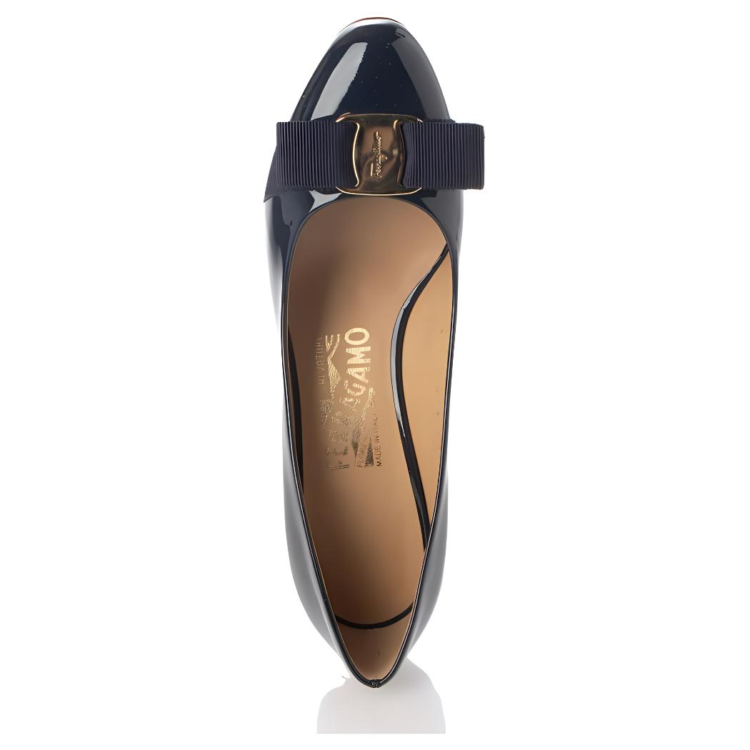 (W) FERRAGAMO Carla Pump Black 'Navy' 圖 4