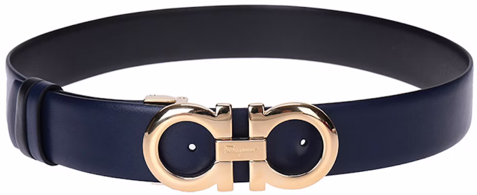 (W) FERRAGAMO Salvatore 雙面平滑扣皮帶 海軍藍 3.5公分 23A564-0674475 Shop (W) FERRAGAMO Salvatore 雙面平滑扣皮帶 海軍藍 3.5公分 23A564-0674475