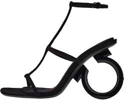 (Women) FERRAGAMO Salvatore Elina 'Black Buckle Open-Toe' 01E779-760224 (Women) FERRAGAMO Salvatore Elina 'Black Buckle Open-Toe' 01E779-760224