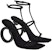 (W) FERRAGAMO Salvatore Elina 'Buckle Hitam Terbuka Hujung Kaki' 01E779-760224