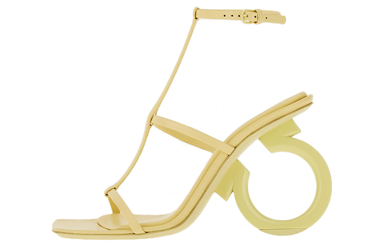 (Women) FERRAGAMO Elina X5 Gancini Logo Heels Light Yellow 'Beige' 01E779-760222