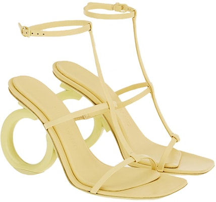 FERRAGAMO菲拉格穆 Elina 皮革 露趾扣式 時尚涼鞋 10.5cm 女款 黃色 Order FERRAGAMO菲拉格穆 Elina 皮革 露趾扣式 時尚涼鞋 10.5cm 女款 黃色