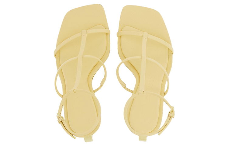 Lookbook FERRAGAMO菲拉格穆 Elina 皮革 露趾扣式 時尚涼鞋 10.5cm 女款 黃色