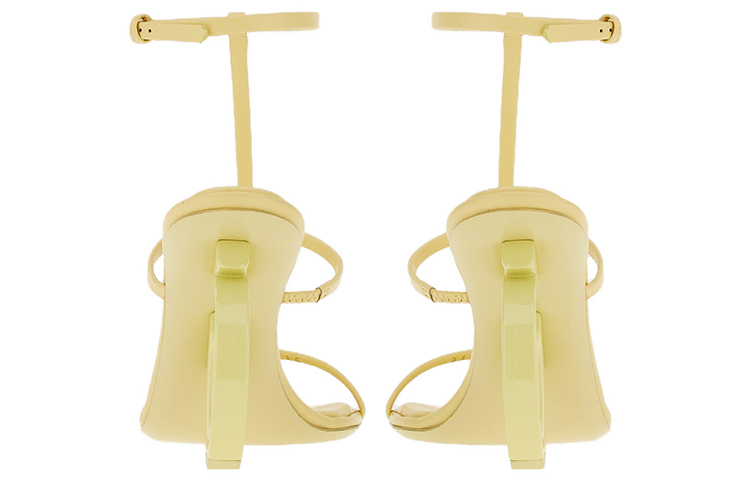 Shop FERRAGAMO菲拉格穆 Elina 皮革 露趾扣式 時尚涼鞋 10.5cm 女款 黃色