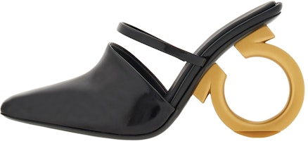 (Women) FERRAGAMO Salvatore Elina Mules 'Black Sculpted Heel' 01G350-765683 (Women) FERRAGAMO Salvatore Elina Mules 'Black Sculpted Heel' 01G350-765683