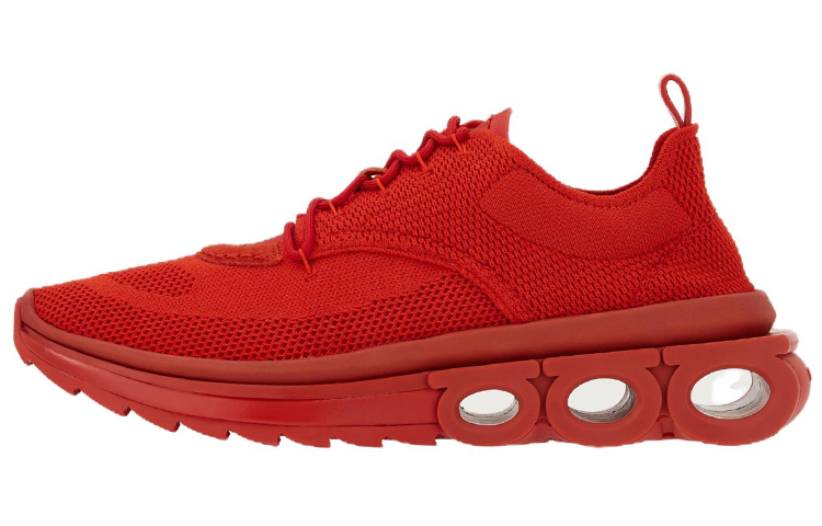 (Women) FERRAGAMO Salvatore Fabric and Suede Leather Sneaker 'Red' 30391-760873