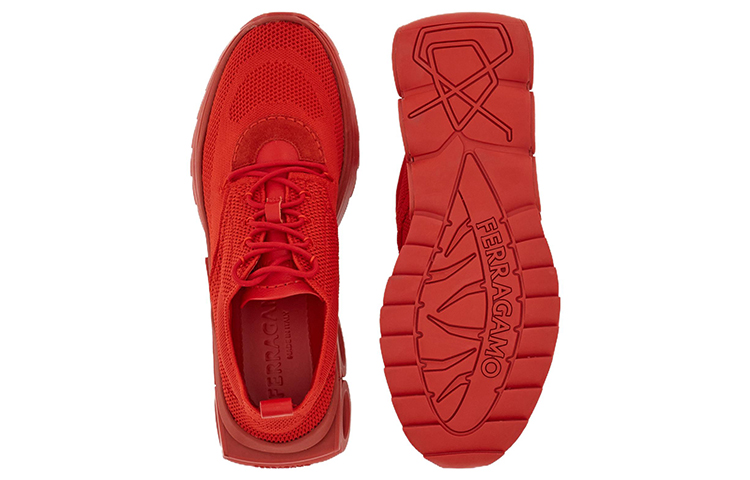 Purchase (W) Zapatillas FERRAGAMO Salvatore Tela y Ante de Cuero 'Rojo'. 30391-760873