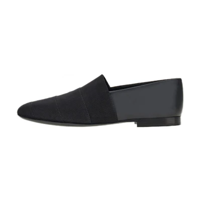 (W) FERRAGAMO Salvatore Fabric Moccasin 'Black Satin'