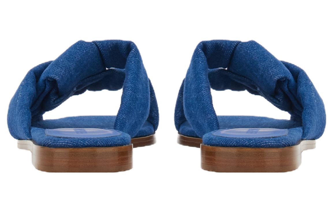 (W) FERRAGAMO Salvatore Flats 'Blue Square-Toe Slide' 圖 4