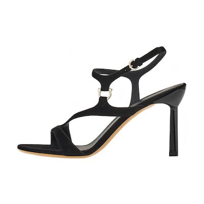 (W) FERRAGAMO Salvatore Gancini 'Black Buckle High Heel'