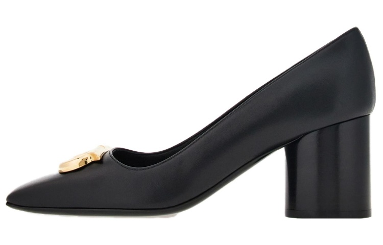 (W) FERRAGAMO Salvatore Gancini 'Black Gem Embellished'