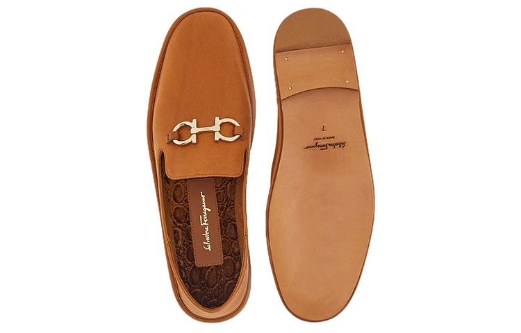 (W) FERRAGAMO Salvatore Gancini 'Brown Velvet Buckle' 圖 5