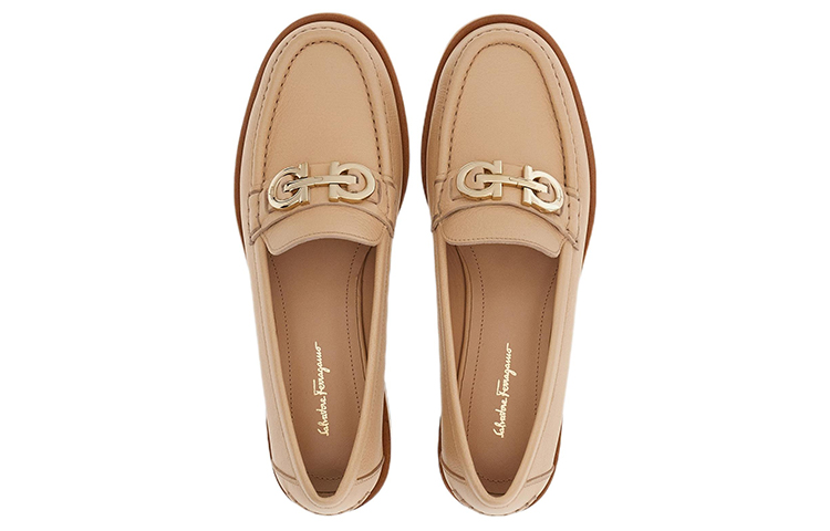 (W) FERRAGAMO Salvatore Gancini 'Light Brown Buckle Loafer' 圖 3