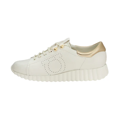 (W) FERRAGAMO Salvatore Gancini 'White Casual Low-Top'