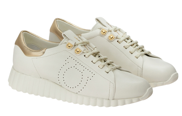 (W) FERRAGAMO Salvatore Gancini 'White Casual Low-Top' 圖 2