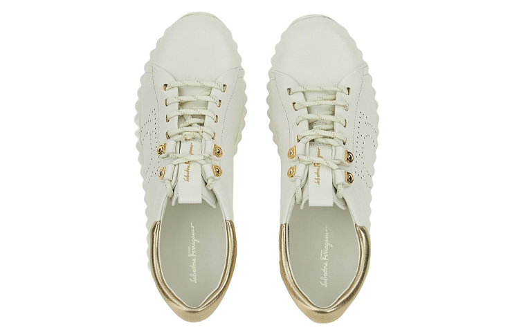 (W) FERRAGAMO Salvatore Gancini 'White Casual Low-Top' 圖 3