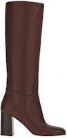 Order FERRAGAMO菲拉格慕 Gancini 牛皮革 套腳 高筒靴 8.5cm 女款 棕色