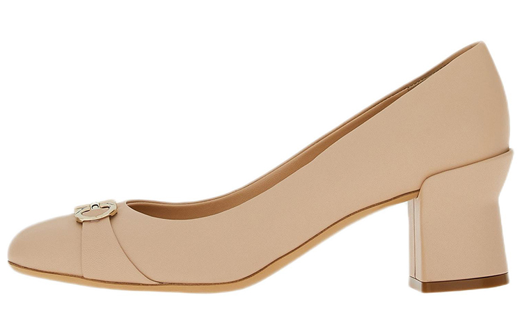 (W) FERRAGAMO Salvatore Gancini High Heels 'Almond Toe Beige'