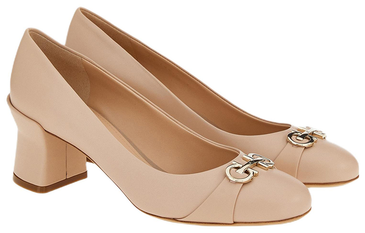 (W) FERRAGAMO Salvatore Gancini High Heels 'Almond Toe Beige' 圖 2
