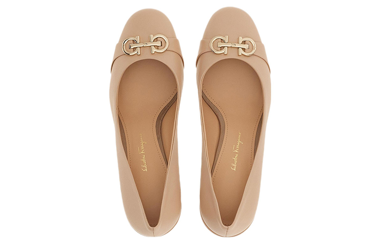 (W) FERRAGAMO Salvatore Gancini High Heels 'Almond Toe Beige' 圖 3