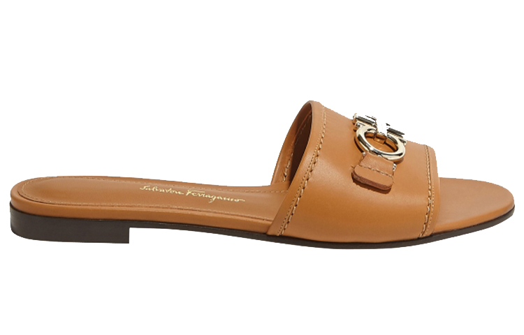 Order (W) FERRAGAMO Salvatore Gancini Kulit Sandal 'Coklat Fashion' 01R221-730196