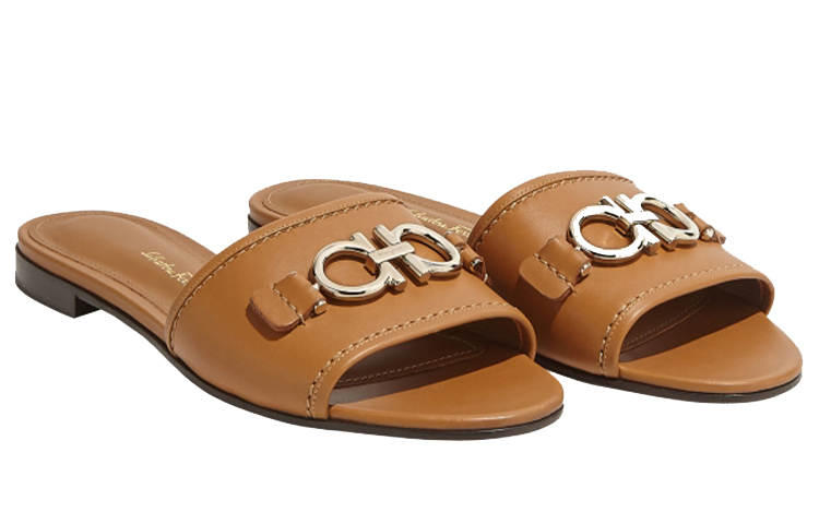 Lookbook (W) FERRAGAMO Salvatore Gancini Kulit Sandal 'Coklat Fashion' 01R221-730196