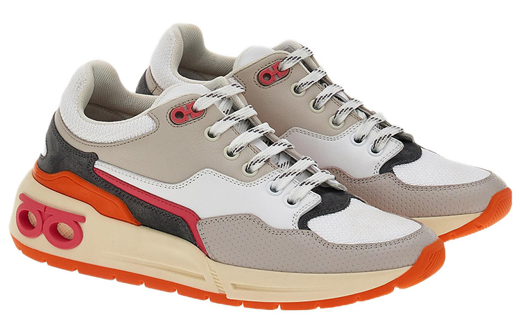 (W) FERRAGAMO Salvatore Gancini Leather Sneaker 'Light Grey' 圖 2