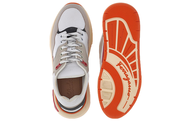 (W) FERRAGAMO Salvatore Gancini Leather Sneaker 'Light Grey' 圖 5