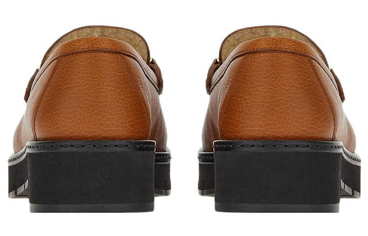 (W) FERRAGAMO Rolo Shearling-Lined Loafers 'Brown' 圖 4