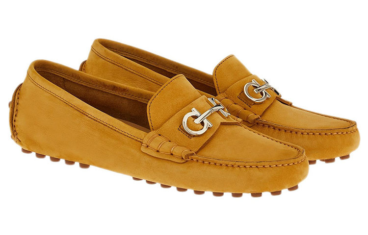 (W) FERRAGAMO Salvatore Gancini Loafer 'Yellow Velvet' 圖 2