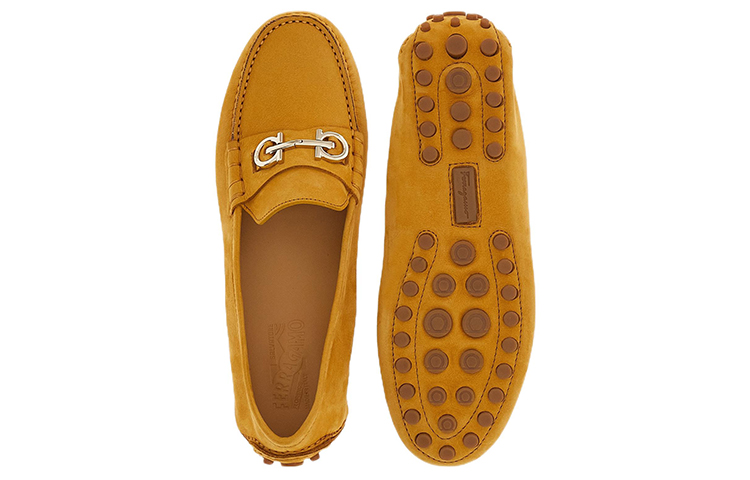 (W) FERRAGAMO Salvatore Gancini Loafer 'Yellow Velvet' 圖 5