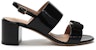 (W) FERRAGAMO Salvatore Giulia 'Sandal Tumit Blok Hitam Patent Bersimpul' 01Q976-725965