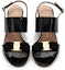 Shop (W) FERRAGAMO Salvatore Giulia 'Sandal Tumit Blok Hitam Patent Bersimpul' 01Q976-725965