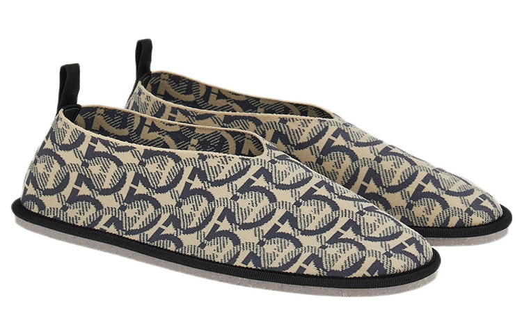 (W) FERRAGAMO Salvatore Jacquard Fabric Flats 'Black and White' 圖 2