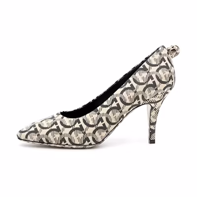 (W) FERRAGAMO Salvatore Knit High Heel 'Beige-Black'