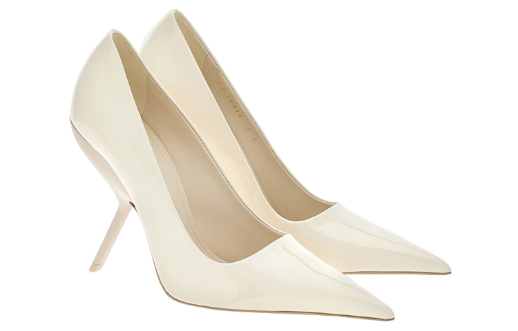 (W) FERRAGAMO Salvatore Leather 'White Stiletto' High Heels 10.5cm 圖 2