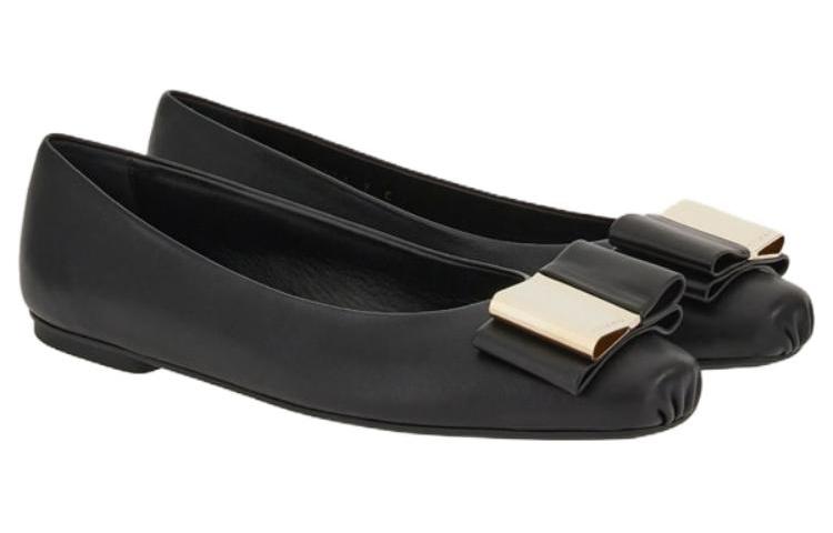 Order (Women) FERRAGAMO Salvatore Leather Black 'Double Bow' 01G255-763167