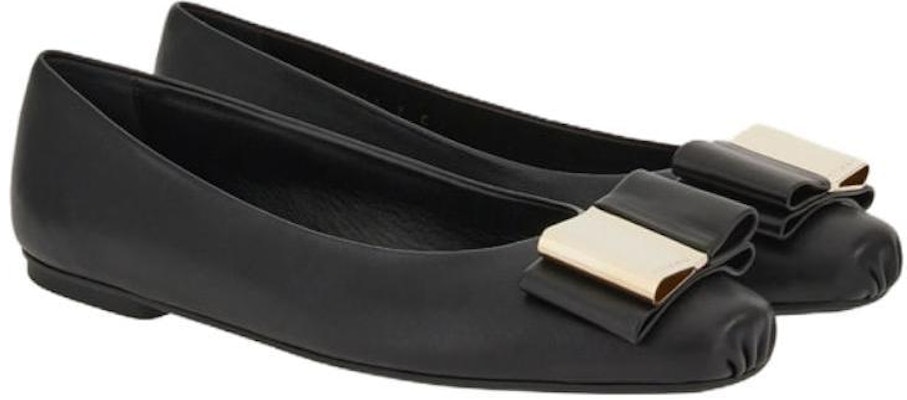 (Women) FERRAGAMO Salvatore Leather Black 'Double Bow' 01G255-763167 Order (Women) FERRAGAMO Salvatore Leather Black 'Double Bow' 01G255-763167