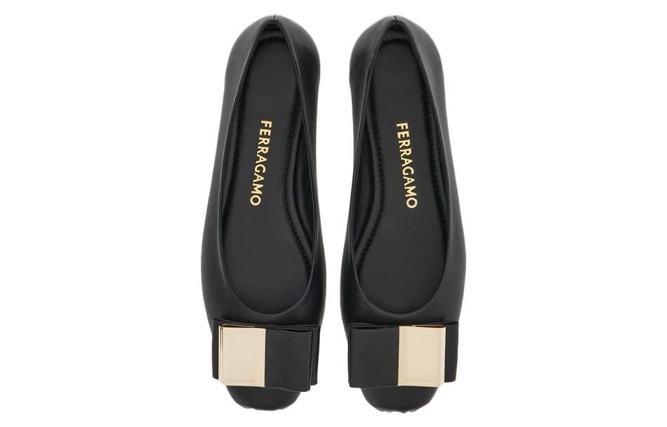 Lookbook (Women) FERRAGAMO Salvatore Leather Black 'Double Bow' 01G255-763167