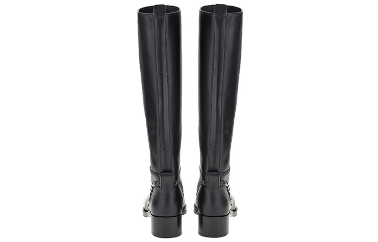 (W) FERRAGAMO Salvatore Leather Boots 'Black' 圖 4