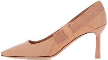 (Women) FERRAGAMO Salvatore Leather Bow Slip-On Stiletto 'Beige' 01G035-765741 (Women) FERRAGAMO Salvatore Leather Bow Slip-On Stiletto 'Beige' 01G035-765741