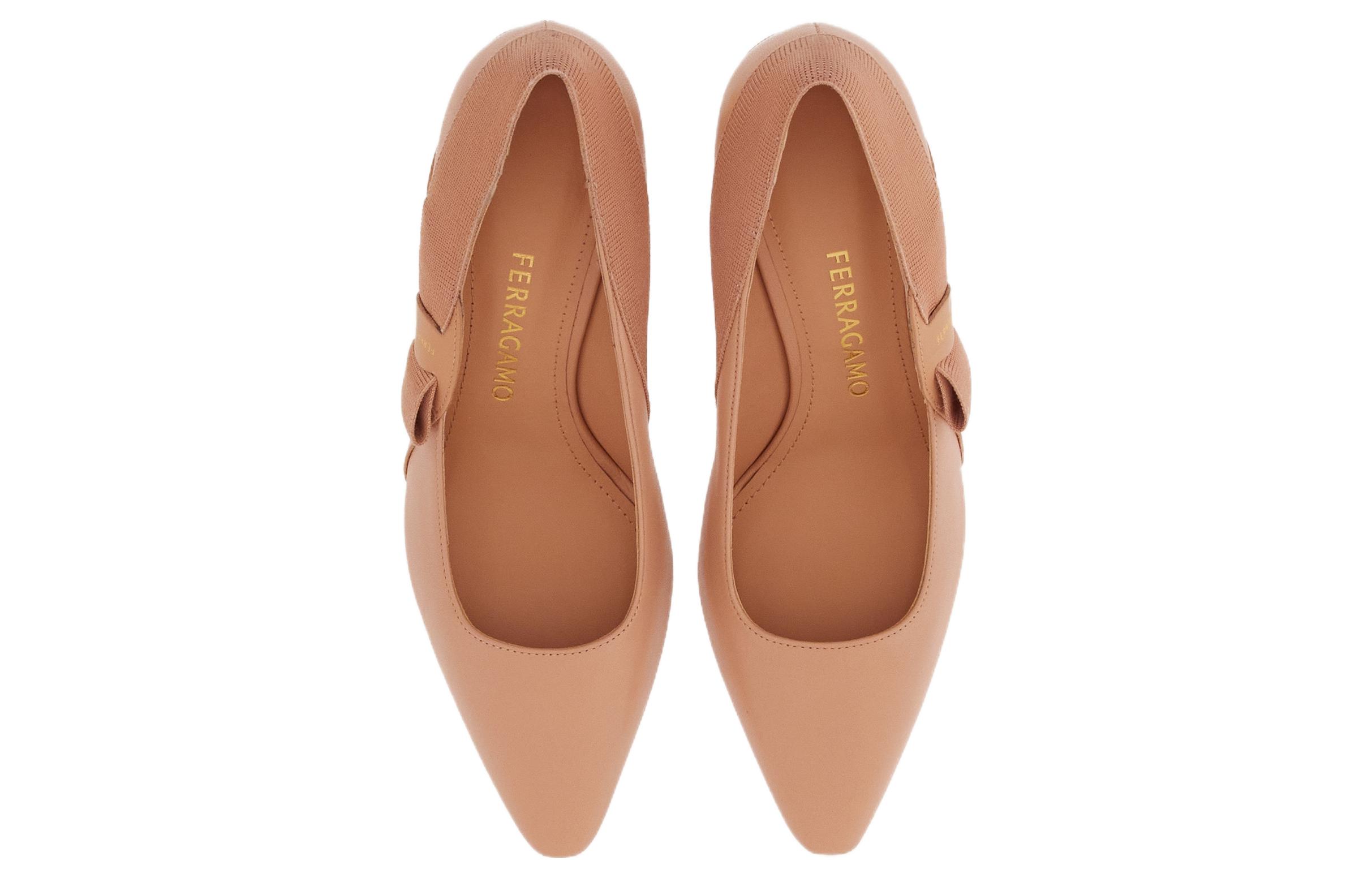 Lookbook (W) 페라가모 베이지 가죽 리본 슬립온 스틸레토 01G035-765741