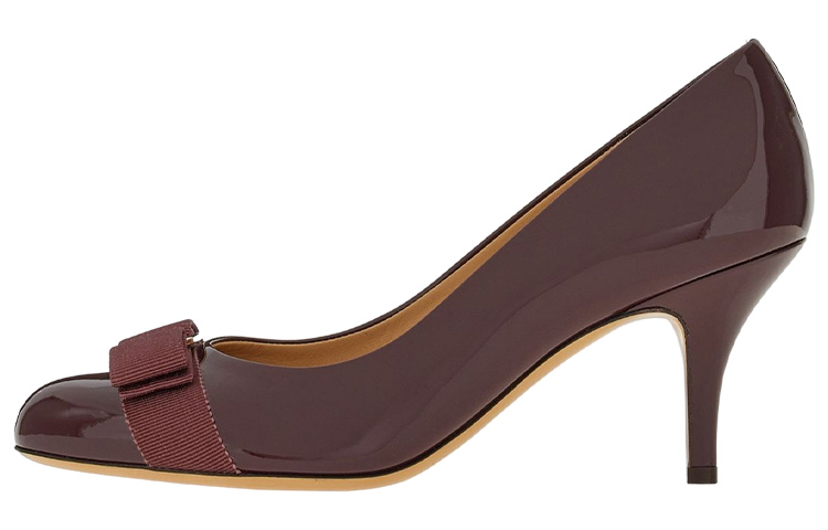 (Women) FERRAGAMO Salvatore Leather Bow Stiletto 'Burgundy' 01B788-757795