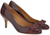 (W) FERRAGAMO Salvatore Kulit Bow Stiletto 'Burgundy' 01B788-757795