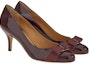 Order (W) FERRAGAMO Salvatore Kulit Bow Stiletto 'Burgundy' 01B788-757795