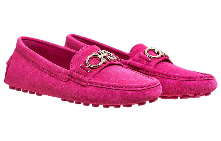 (W) FERRAGAMO Salvatore Leather Buckle Flat 'Pink' 圖 2
