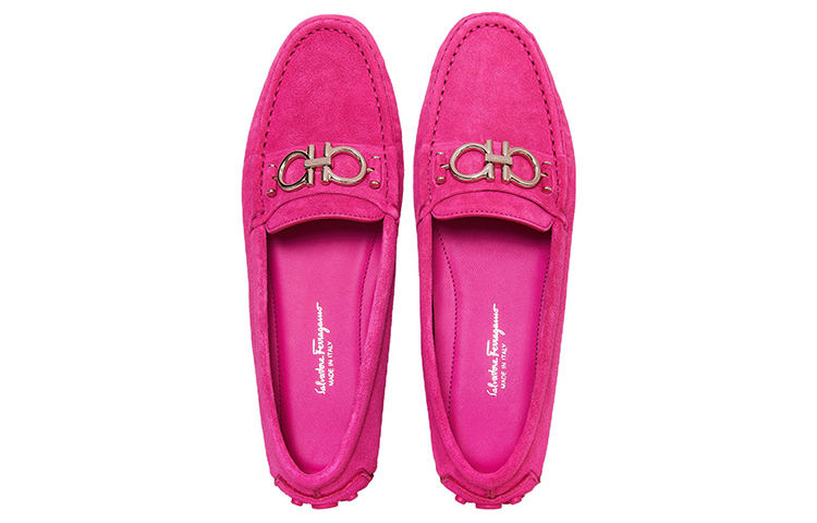 (W) FERRAGAMO Salvatore Leather Buckle Flat 'Pink' 圖 3