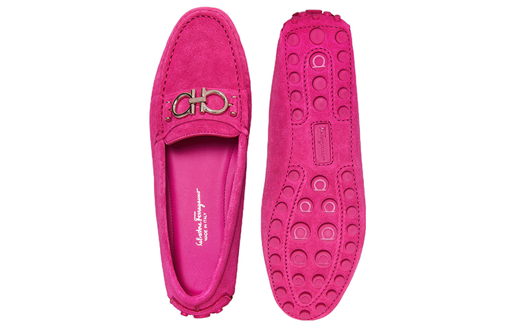 (W) FERRAGAMO Salvatore Leather Buckle Flat 'Pink' 圖 5