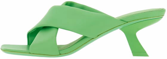 (Women) FERRAGAMO Salvatore Leather Cross-Strap Heeled Slide 'Green' 01F939-764067 (Women) FERRAGAMO Salvatore Leather Cross-Strap Heeled Slide 'Green' 01F939-764067