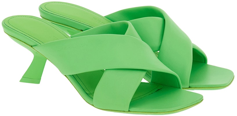 (Women) FERRAGAMO Salvatore Leather Cross-Strap Heeled Slide 'Green' 01F939-764067 Order (Women) FERRAGAMO Salvatore Leather Cross-Strap Heeled Slide 'Green' 01F939-764067
